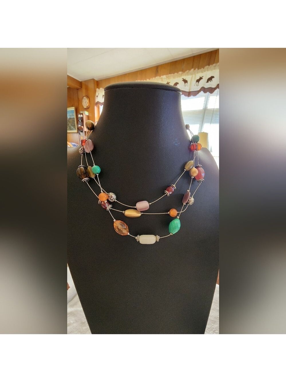 STUNNING Lia Sophia Multi-Strand Beaded Statement Necklace